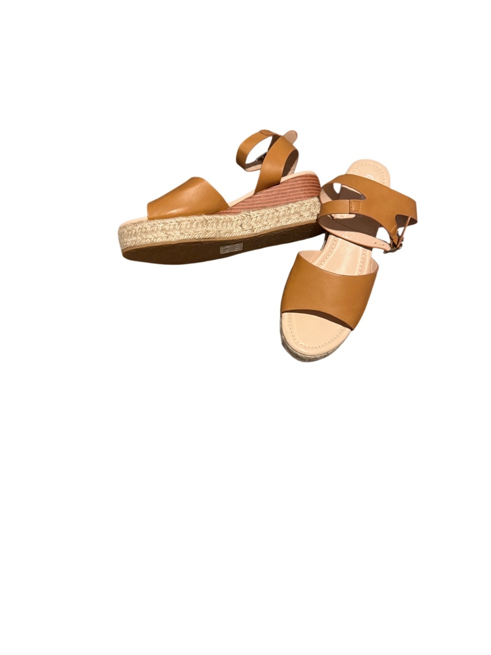 Girls' Tan Strappy Espadrille Sandals - Youth Summer wedge